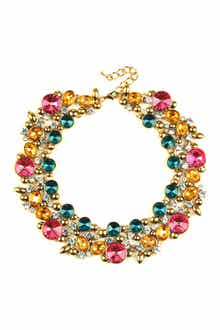 EYE CANDY LOS ANGELES Clementine Multicolored Enamel Chunky Collar Necklace