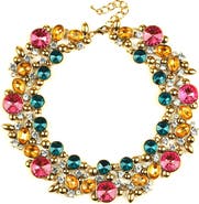 EYE CANDY LOS ANGELES Clementine Multicolored Enamel Chunky Collar Necklace