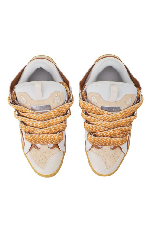 Lanvin Curb Leather Sneakers In Multi