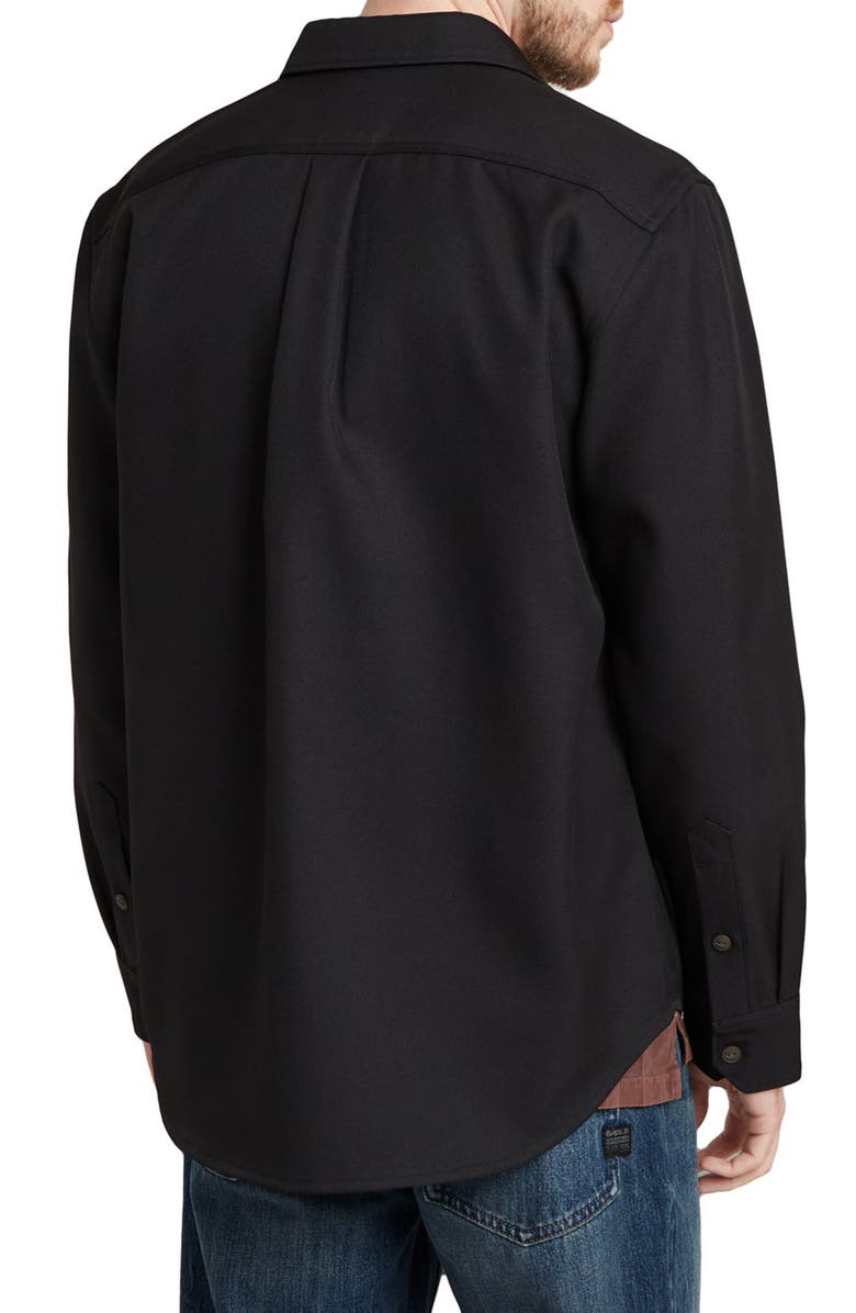 G-STAR Cargo Pocket Cotton Button-Up Overshirt, Alternate, color, Dark Black