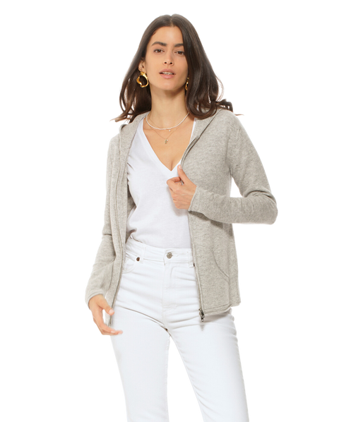 Pure Cashmere Double Zip Hoodie Sweater