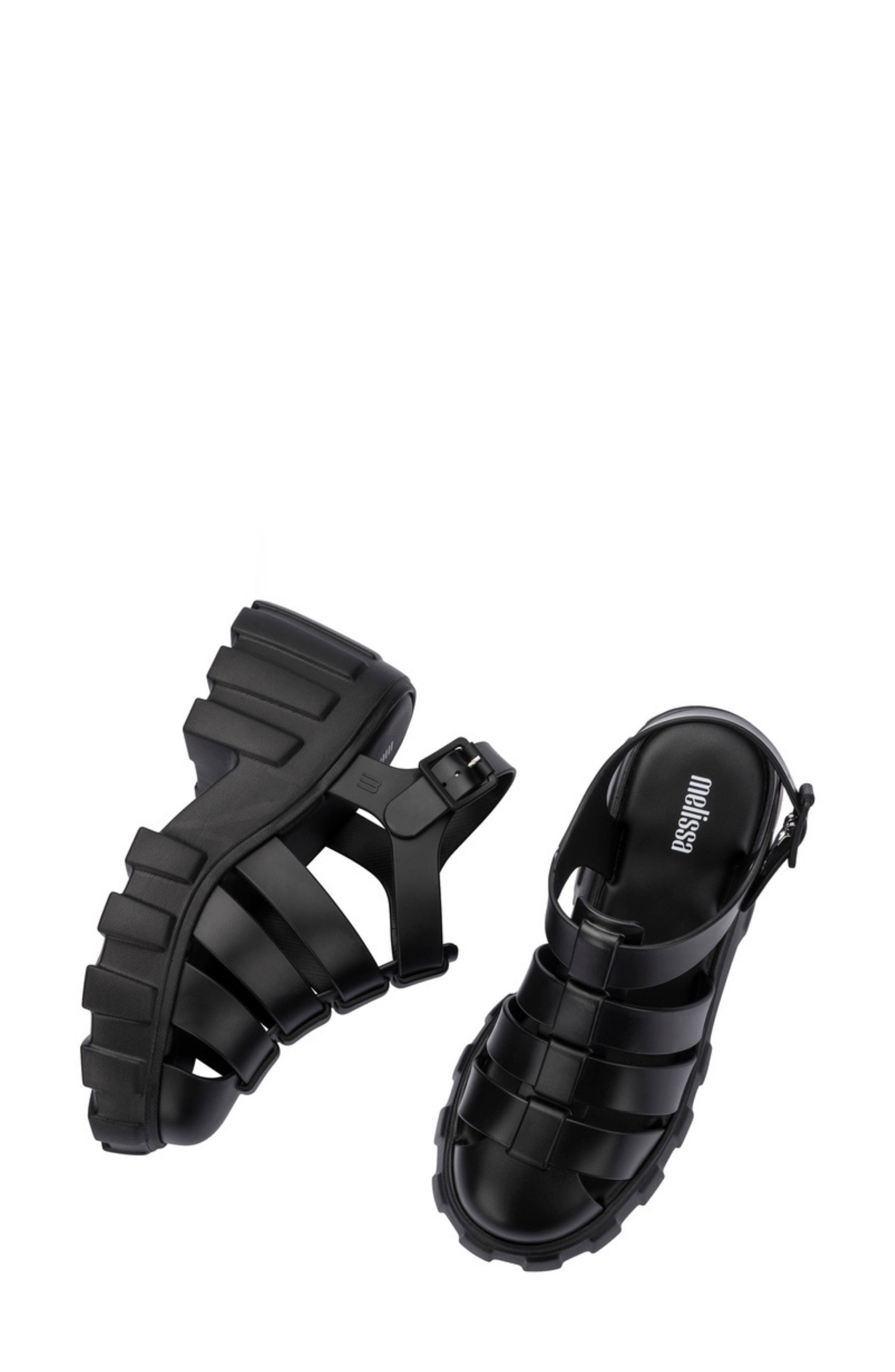 Melissa Megan Platform Fisherman Sandal, Alternate, color, Black