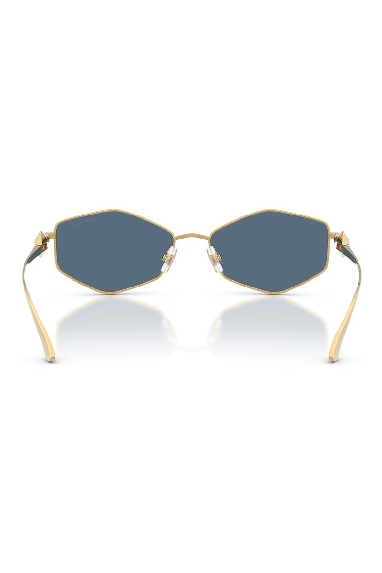 Zoey 55mm Geometric Sunglasses, Alternate, color, GOLD / DARK BLUE
