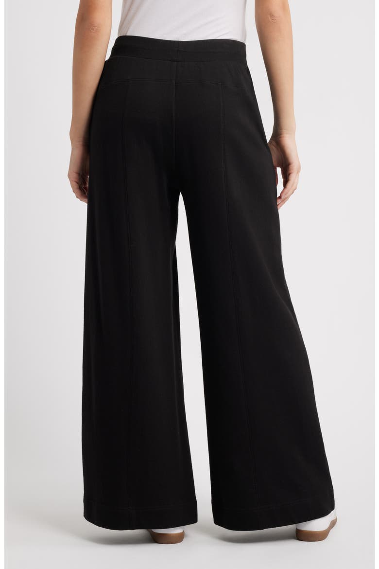 Skyrise Pintuck Pleat Wide Leg Pants, Alternate, color, BLACK