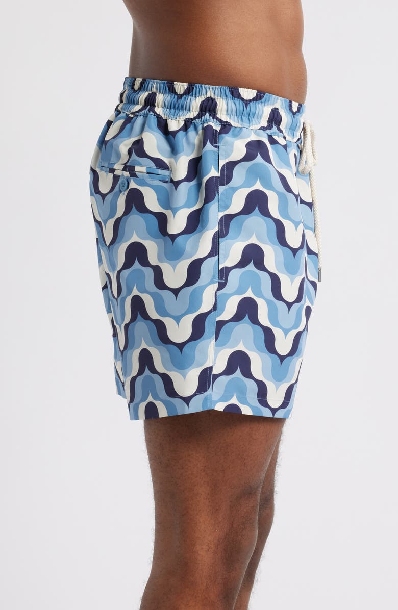 Frescobol Carioca Sport Deserto Print Swim Trunks, Alternate, color, Dusk Denim Blue