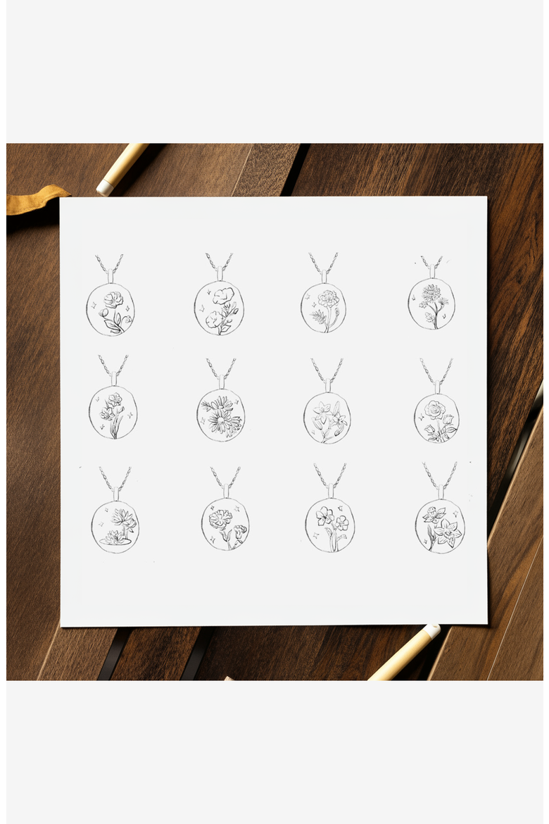 Carnation January Birth Flower Silver Necklace, Alternate, color, Sterling Silver