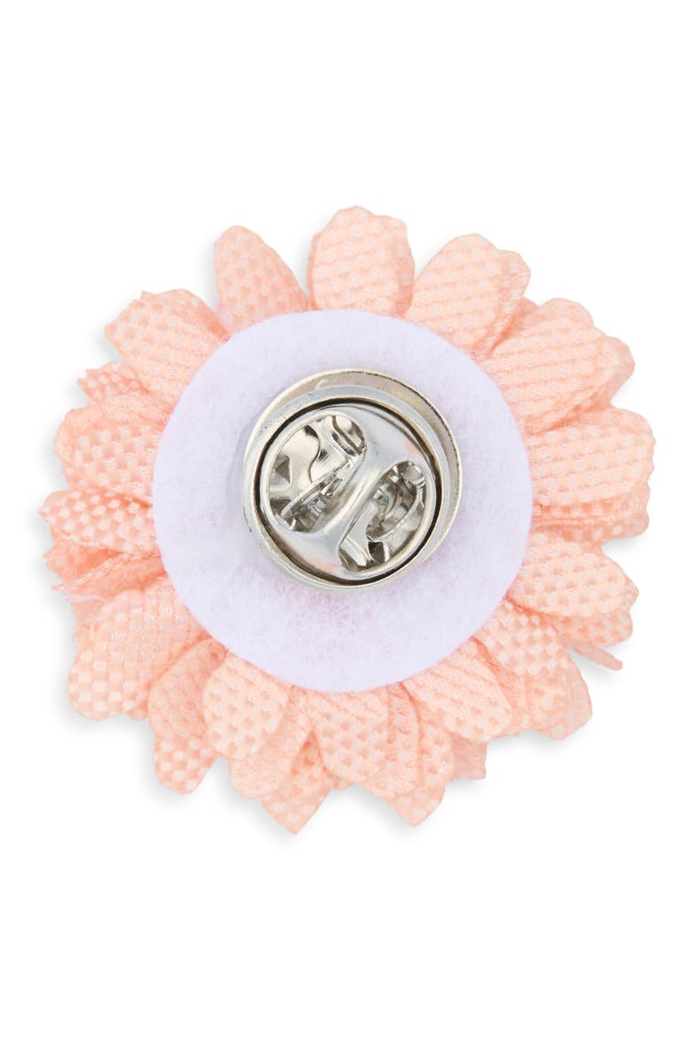 CHECKERBOARD FLOWER LAPEL PIN, Alternate, color, BELLINI