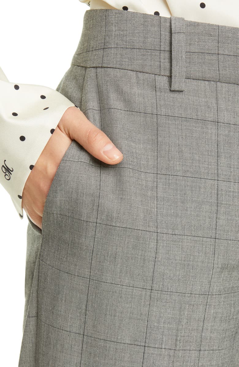 MONSE Cuff Hem Plaid Straight Leg Wool Blend Pants, Alternate, color,