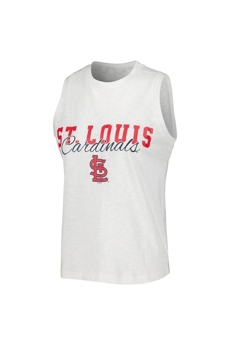 Women's Concepts Sport White St. Louis Cardinals Reel Pinstripe Tank Top & Shorts Sleep Set, Alternate, color, White