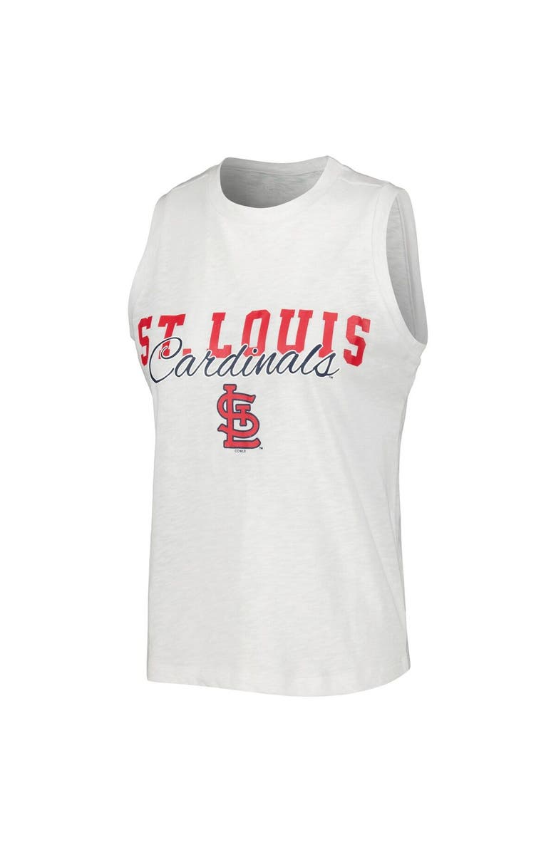 CONCEPTS SPORT Women's Concepts Sport White St. Louis Cardinals Reel Pinstripe Tank Top & Shorts Sleep Set, Alternate, color, White