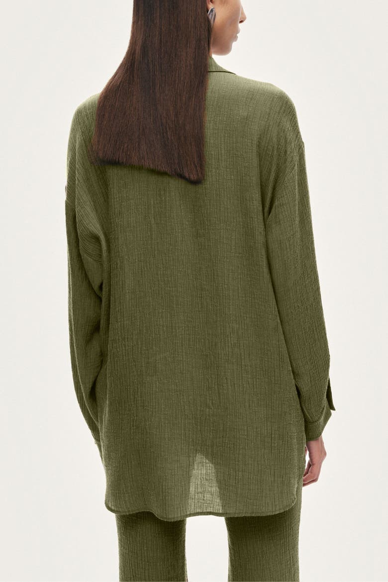 Relaxed Button-Down Shirt, Alternate, color, Khaki