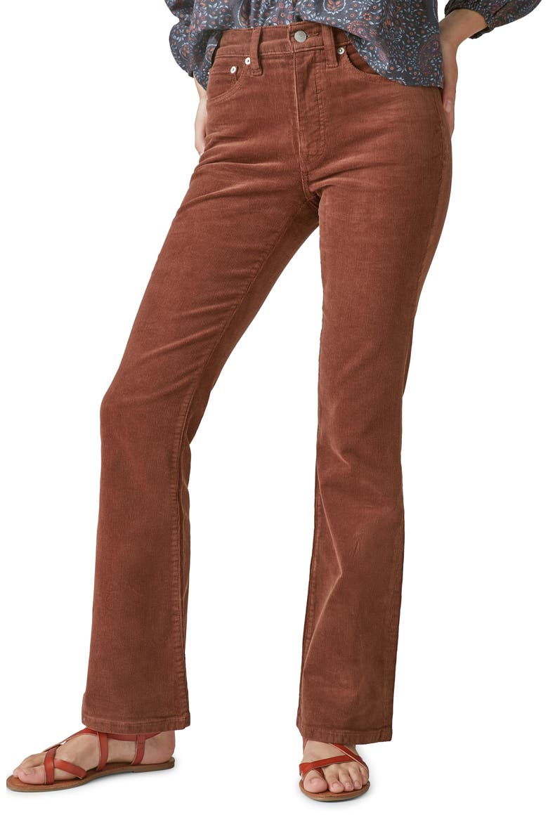 Stevie High Waist Corduroy Flare Jeans, Main, color, HOT COCOA