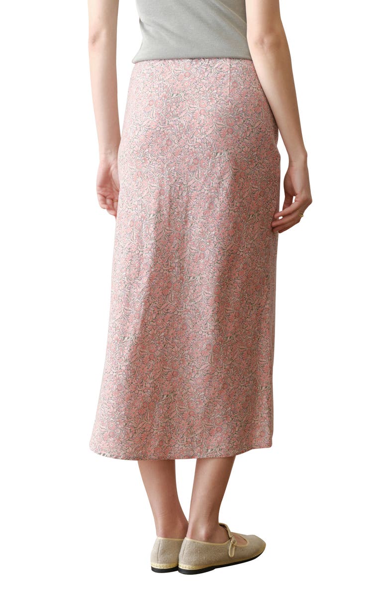 Marine Layer Avery Floral Hemp Blend Midi Skirt, Alternate, color, Bouquet