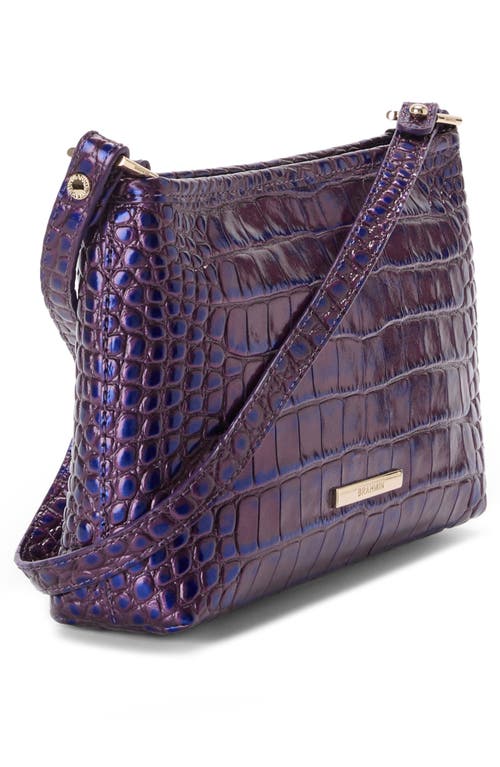 Brahmin Lorelei Croc Embossed Leather Shoulder Bag In Purple