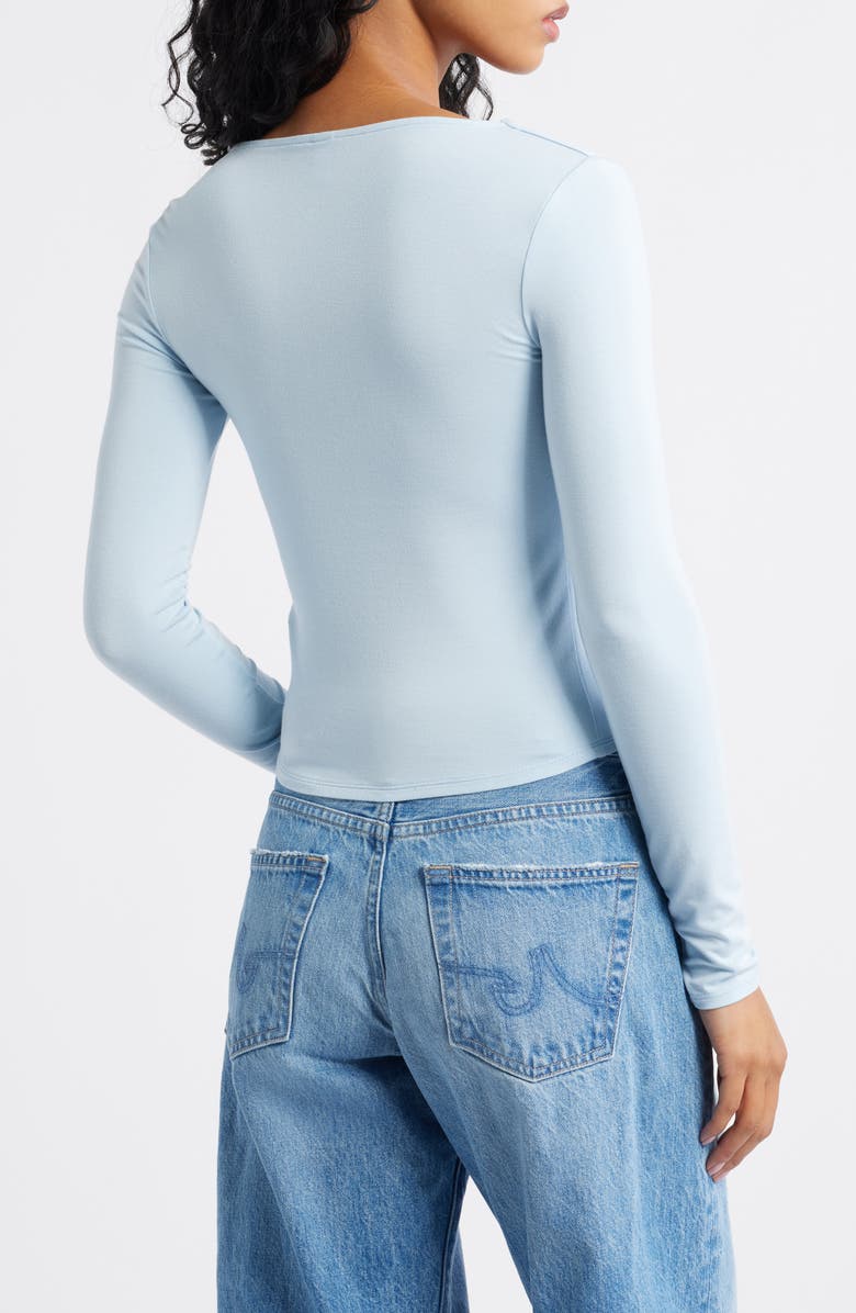 BP. Long Sleeve Square Neck T-Shirt, Alternate, color, Blue Skyride