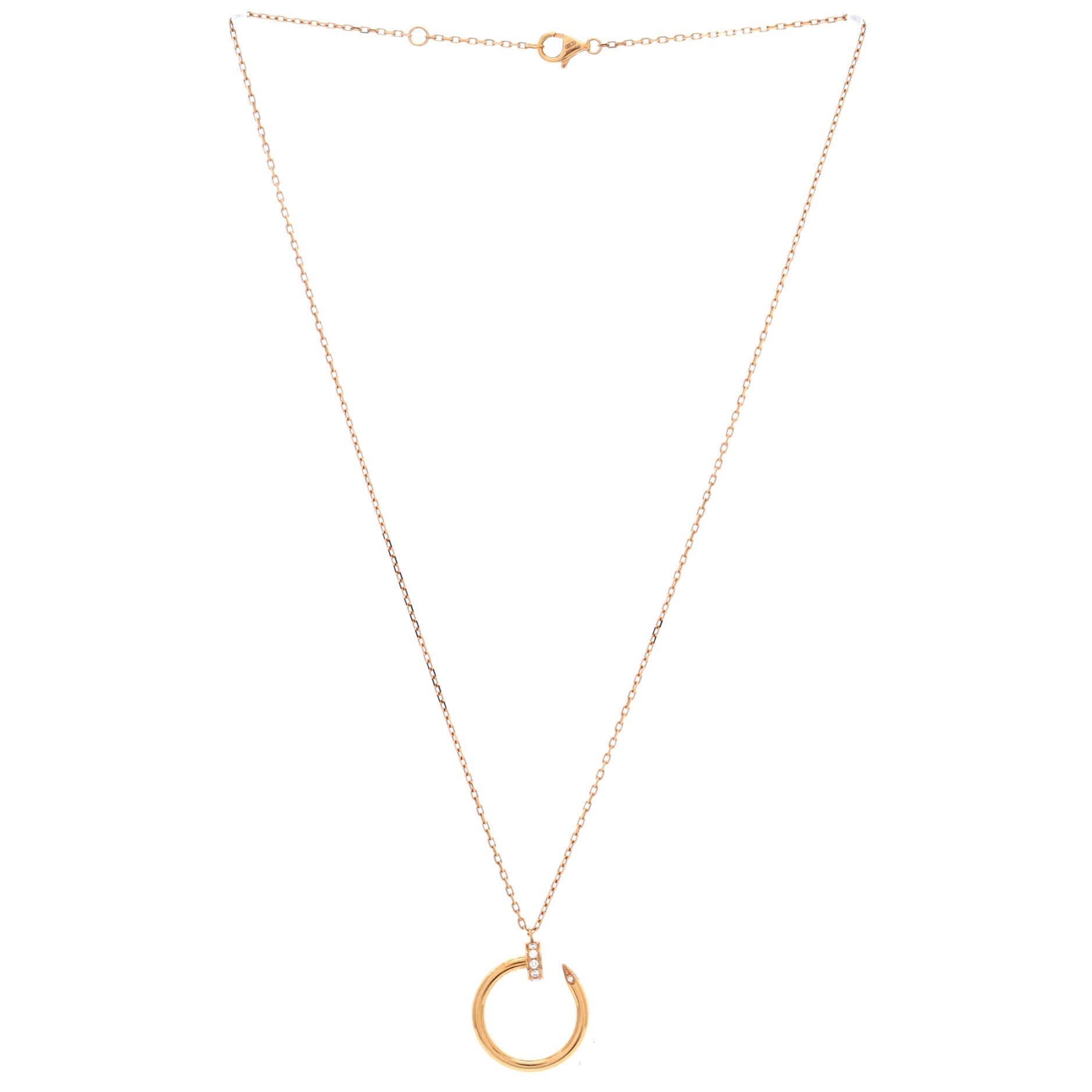 Juste un Clou Pendant Necklace 18K Rose Gold with Diamonds, Alternate, color, Metallic Gold