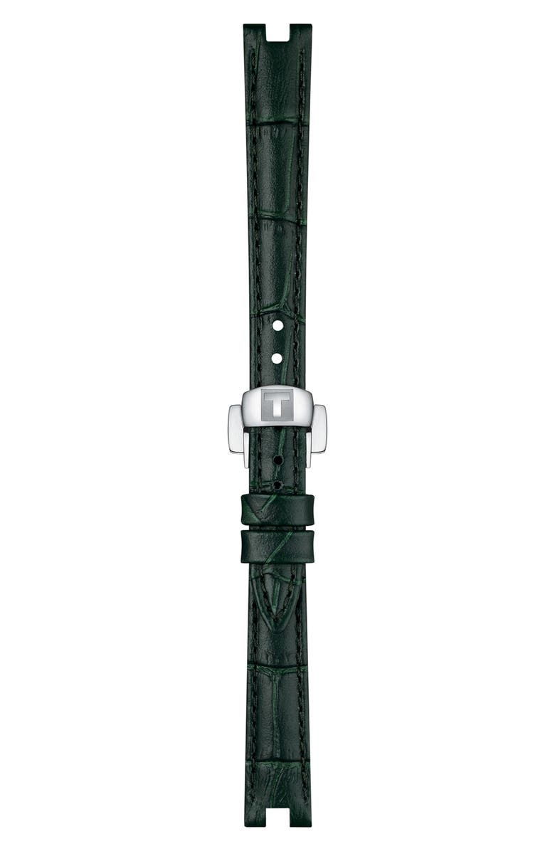 Tissot Bellissima Leather Strap Watch, 26mm, Alternate, color, Green