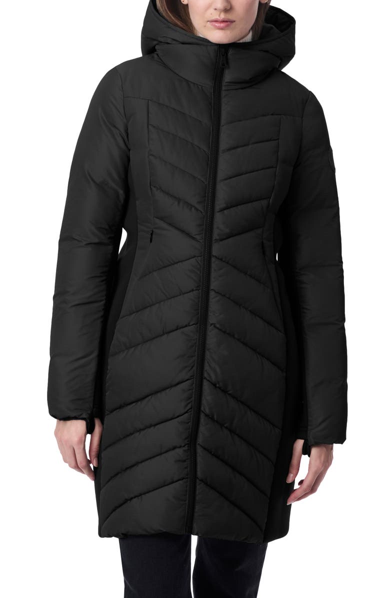 Bernardo Chevron Quilted Puffer Coat, Main, color, 