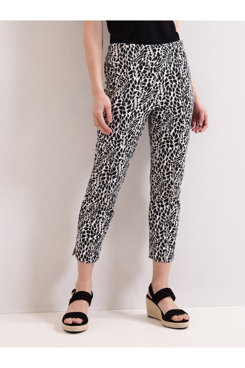 Carmella Printed Cropped Trousers, Alternate, color, Black/Ivory