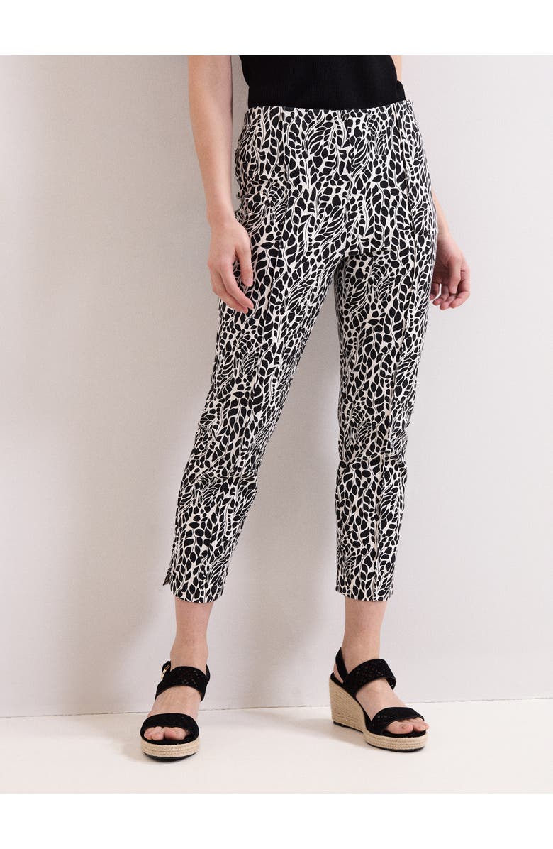Phase Eight Carmella Printed Cropped Trousers, Alternate, color, Black/Ivory