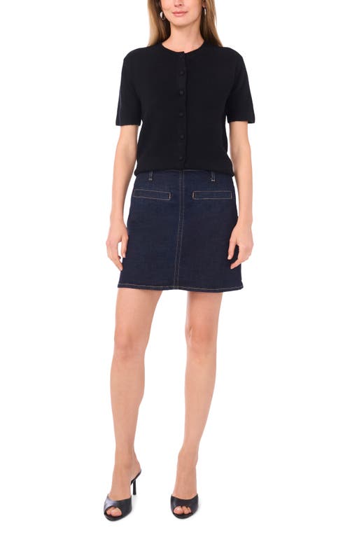 Vince Camuto Covered Button Cardigan In Black