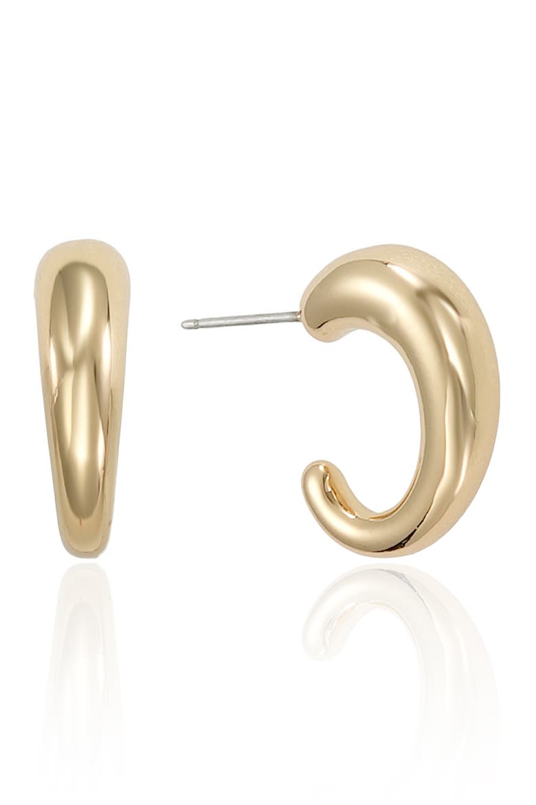 Simple Smooth Hoop Earrings, Main, color, GOLD