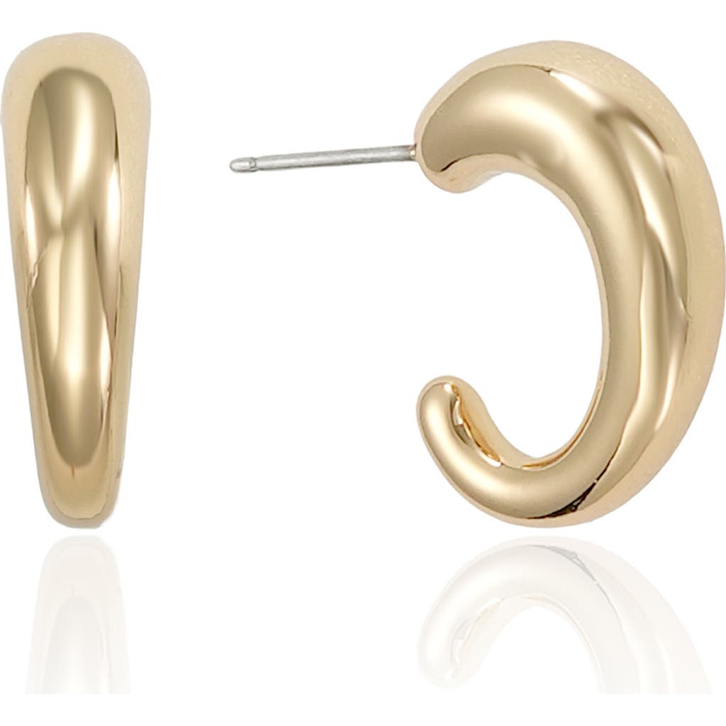 Ettika Simple Smooth Hoop Earrings in Gold at Nordstrom Rack