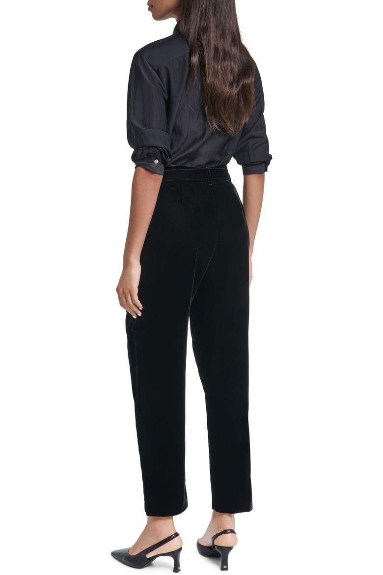 Velvet Skinny Pants with Rhinestone Belt, Alternate, color, BLACK