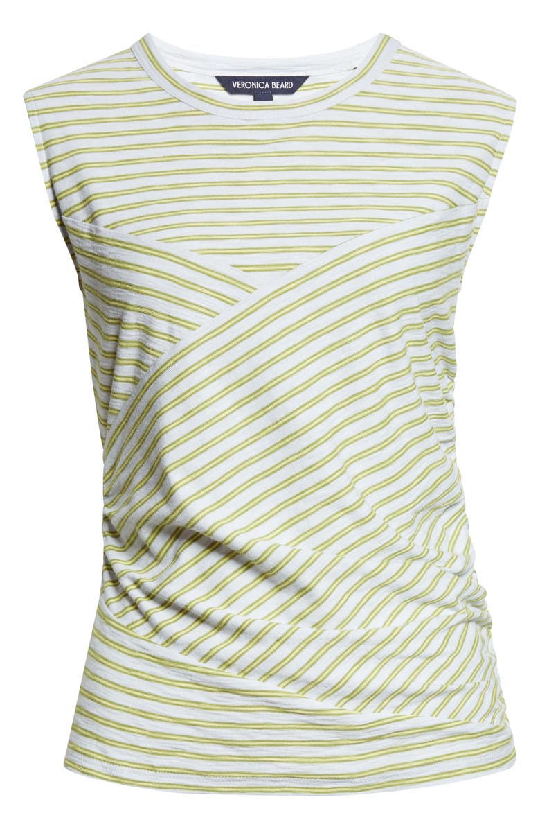 Veronica Beard Johana Stripe Side Ruched T-Shirt, Alternate, color, Banded Stripe