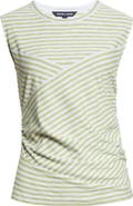 Veronica Beard Johana Stripe Side Ruched T-Shirt