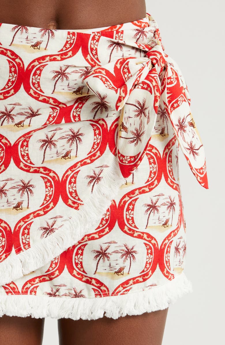 FARM Rio Beach Cover-Up Wrap Miniskirt, Alternate, color, 