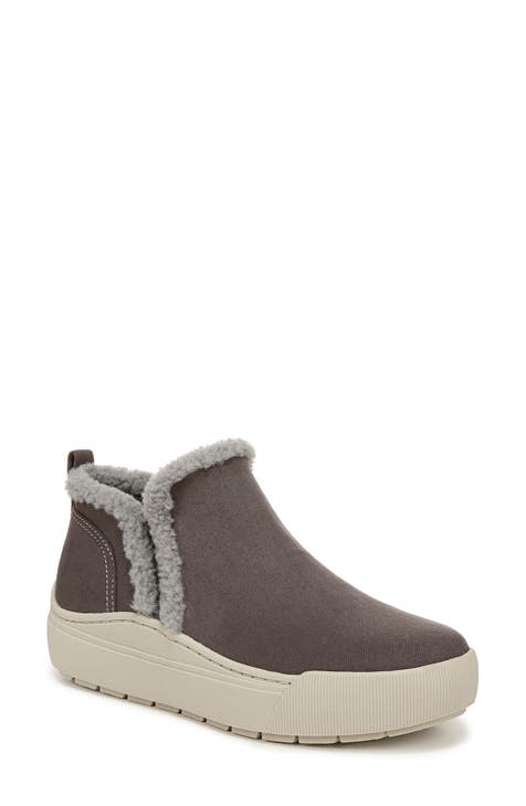 Time Off Faux Shearling Trim Platform Sneaker (Women)