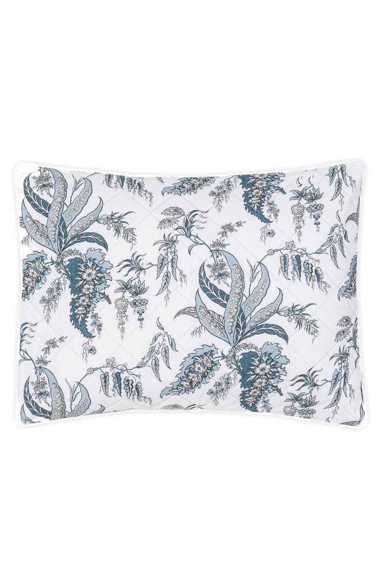 Matouk Apolline Quilted Pillow Sham, Main, color, Mediterranean