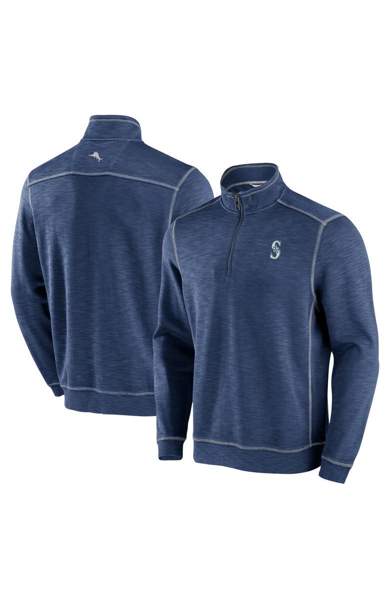 Tommy Bahama Men's Tommy Bahama Navy Seattle Mariners Tobago Bay Tri-Blend Half-Zip Jacket, Main, color, 