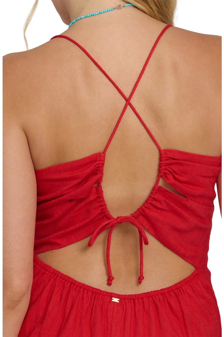 Take it Back Cotton Blend Midi Sundress, Alternate, color, FIESTA RED