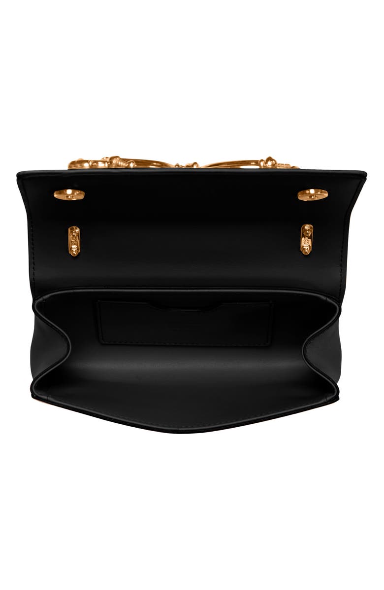 Dolce&Gabbana Girls Logo Leather Phone Crossbody Bag, Alternate, color, Nero