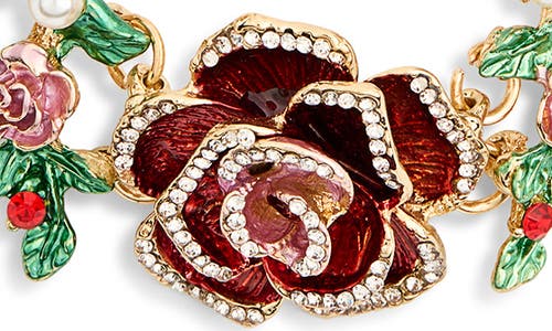 Eye Candy Los Angeles Thea Crystal Rose Bib Necklace In Multi