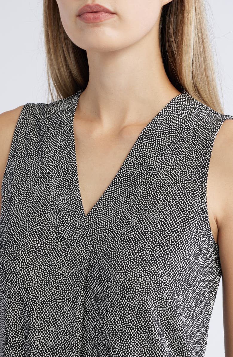 Anne Klein Polka Dot Pleat Neck Shell, Alternate, color,