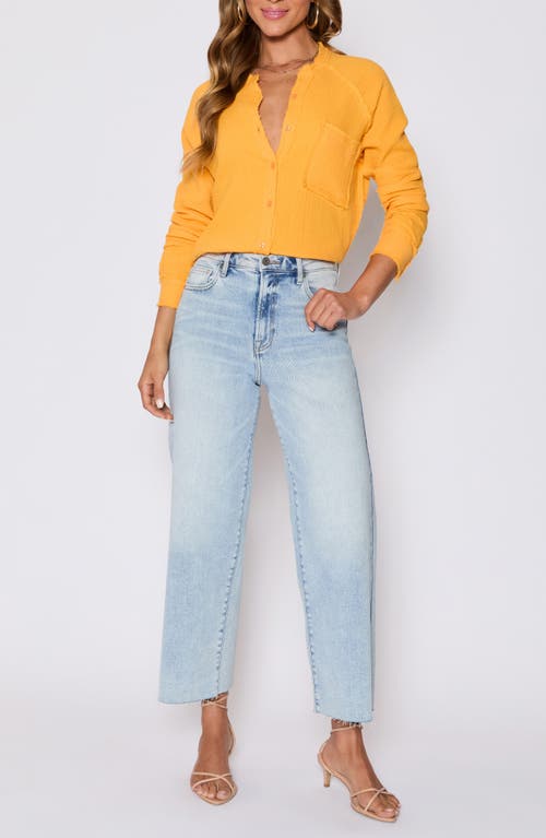 Vici Collection Chill Cotton Gauze Button-up Shirt In Yellow