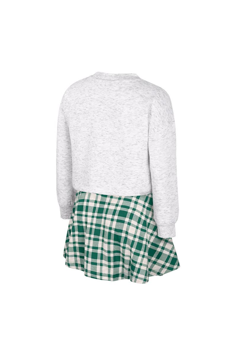 COLOSSEUM Girls Youth Colosseum White Michigan State Spartans Marceline Plaid Skirt and Top Set, Alternate, color, White