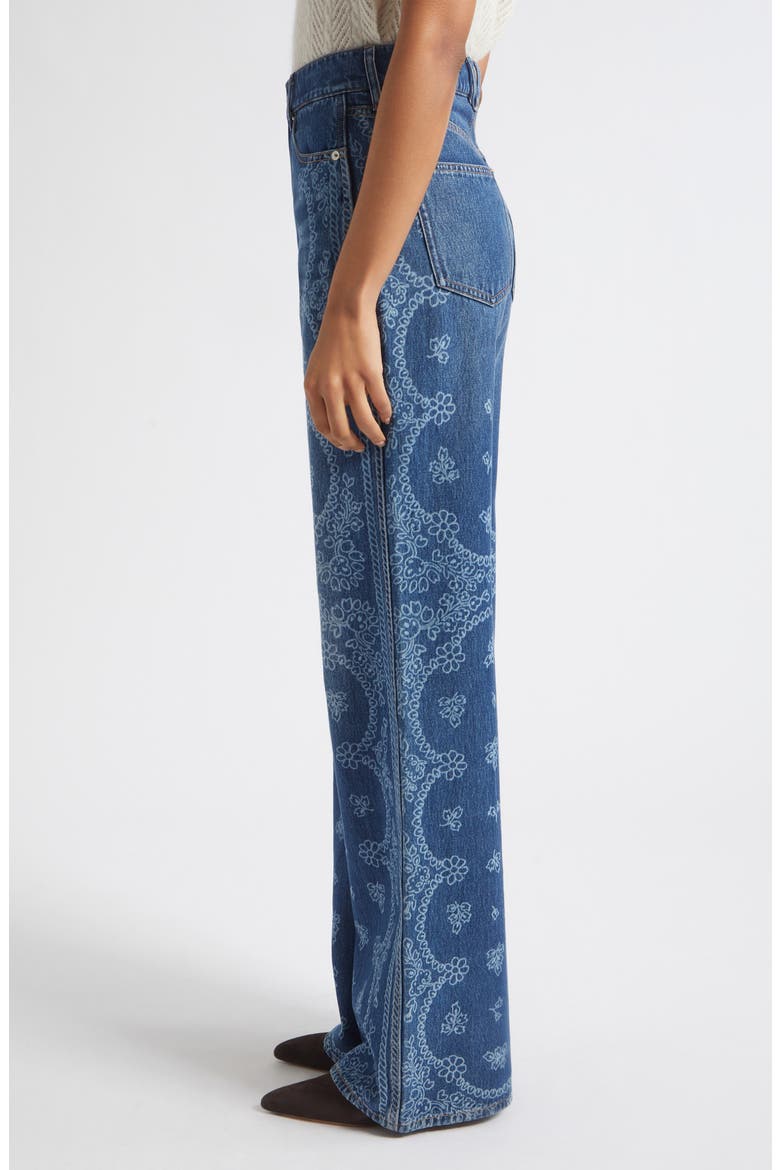 Taylor High Waist Wide Leg Jeans, Alternate, color, INDIGO BANDANA