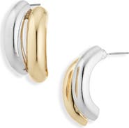 Cara Two-Tone Line Stud Earrings