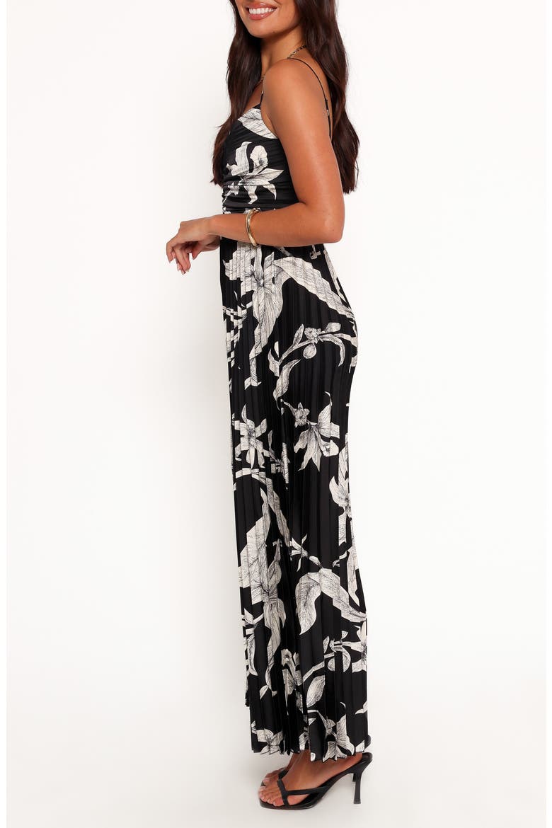 Angelique Floral Pleated Wide Leg Jumpsuit, Alternate, color, BLACK FLORAL