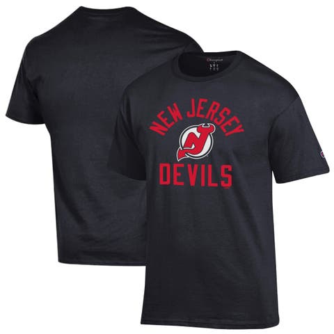 Men's Champion  Black New Jersey Devils Primary Logo Jersey T-Shirt
