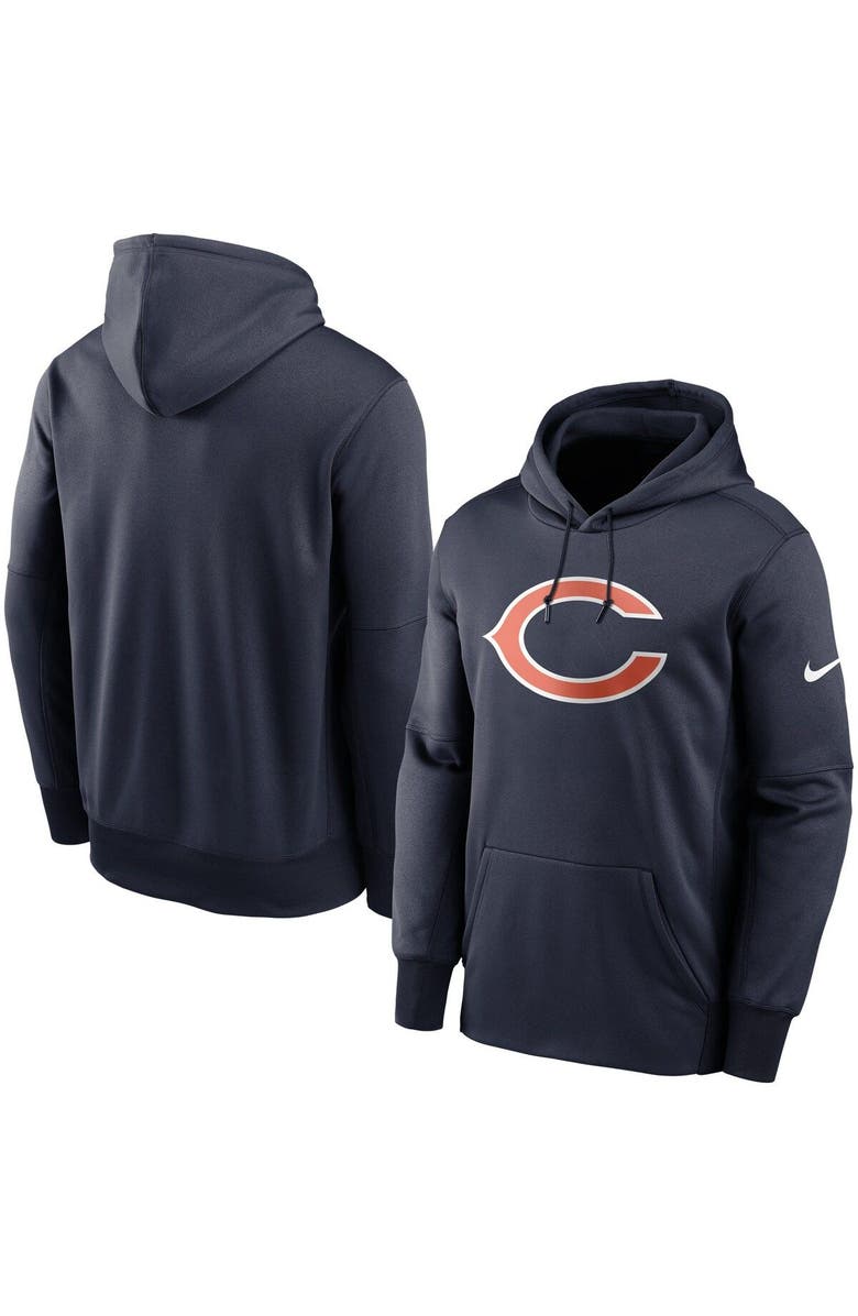Nike Men's Nike Navy Chicago Bears Fan Gear Primary Logo Therma Performance Pullover Hoodie, Main, color, Navy