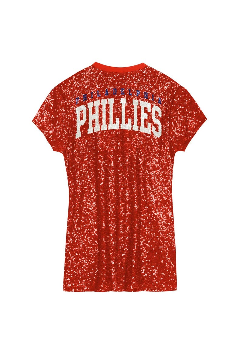 Girls Youth  Red Philadelphia Phillies Sequin V-Neck Dress, Alternate, color, Red