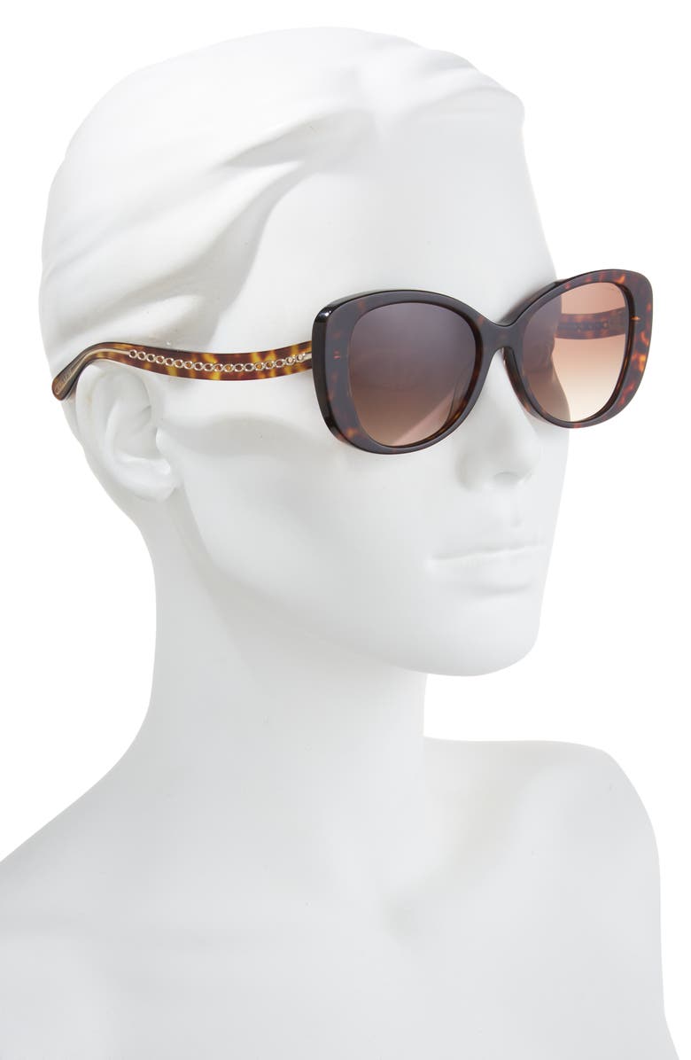 COACH 57mm Rectangle Sunglasses, Alternate, color, Tortoise
