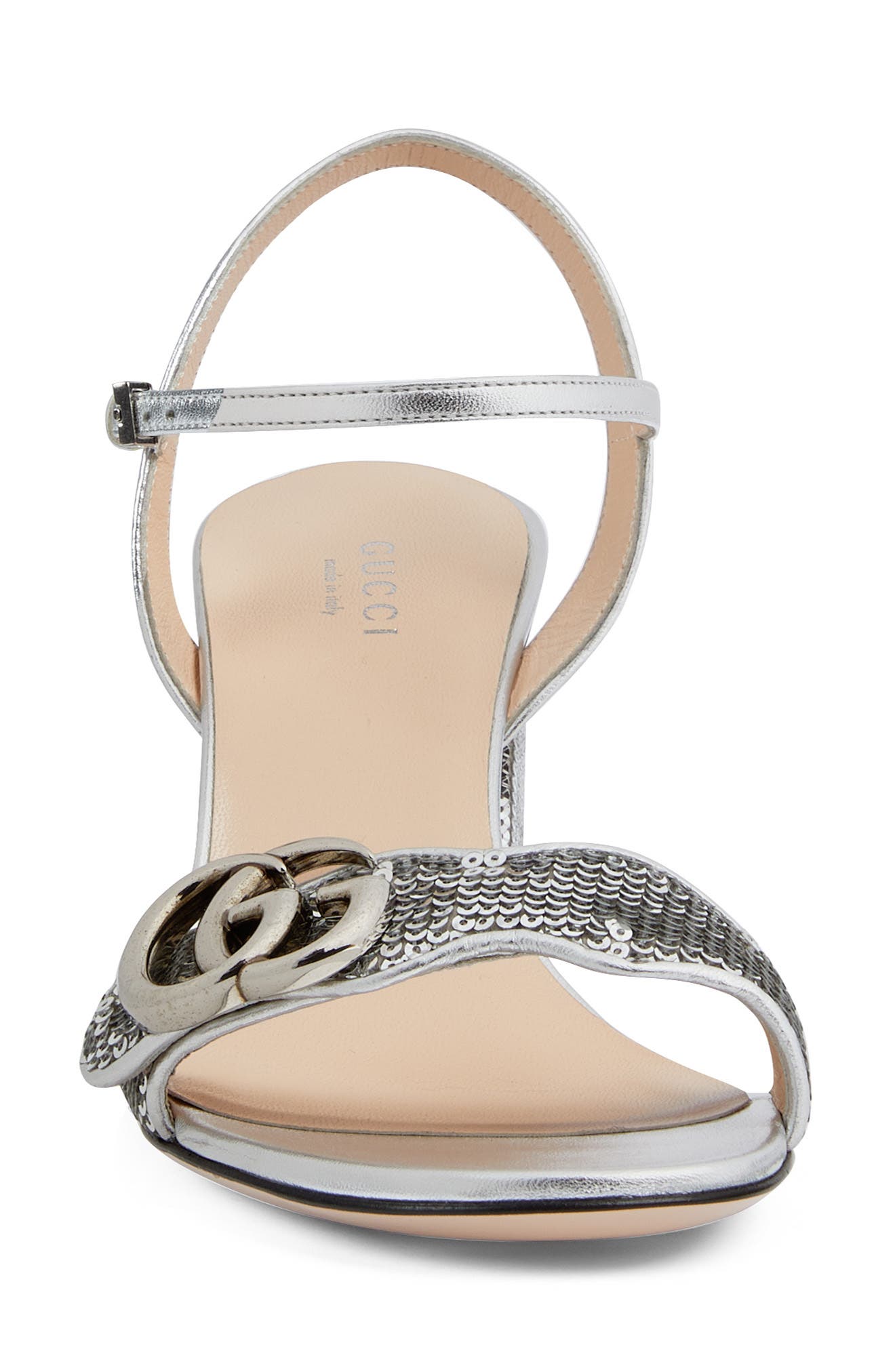 Gucci GG Sequin Sandal, Alternate, color, 