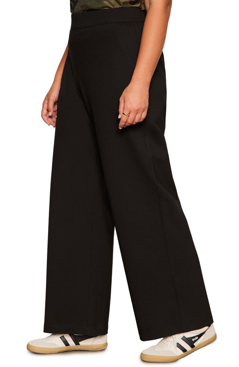 Sanctuary Runway Ponte Straight Leg Pants, Alternate, color, Black
