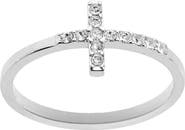 ATHRA LUXE Cubic Zirconia Side Cross Ring